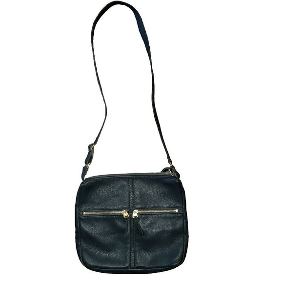 Women’s Leather Crossbody Bag FOSSIL Black Adjustable Strap - Picture 1 of 16